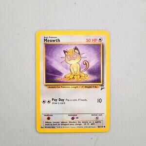 Classic Base Set 2 Meowth 80/130 Common Pokemon Card